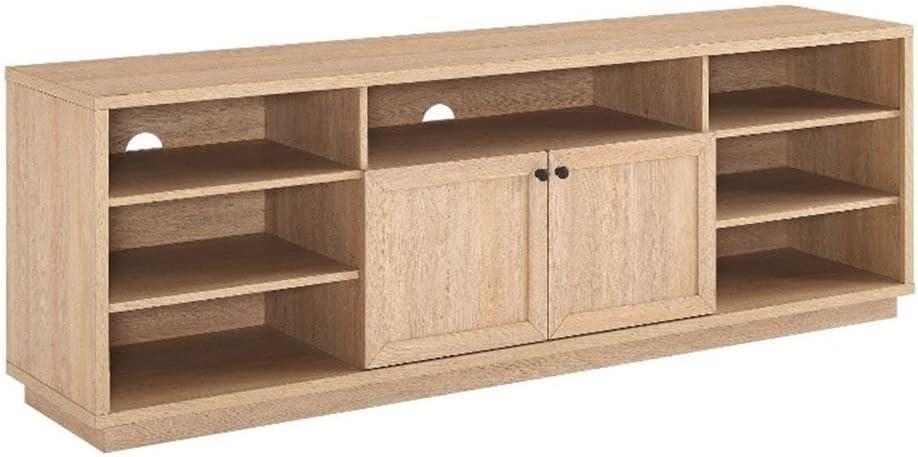 Coastal Oak 70-Inch TV Stand with Cabinet and Shelves