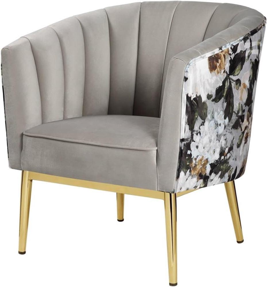 31" Colla Accent Chair Gray Velvet/Gold - Acme Furniture