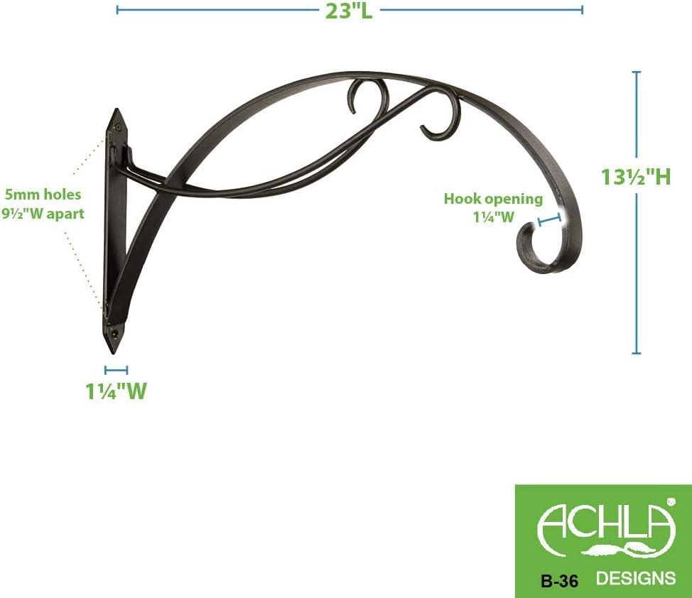 Black Steel Scroll Bracket for Large Hanging Baskets