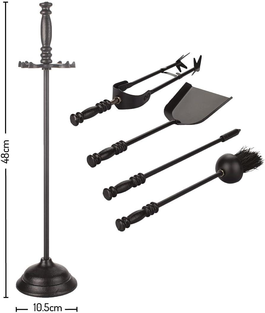 Valiant Black Iron 5-Piece Fireside Companion Set