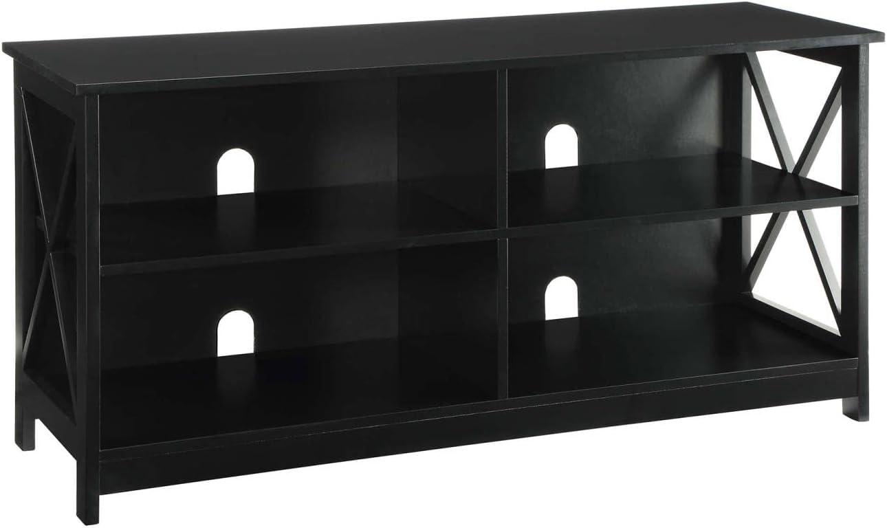 Oxford Black 48" MDF TV Stand with Shelves