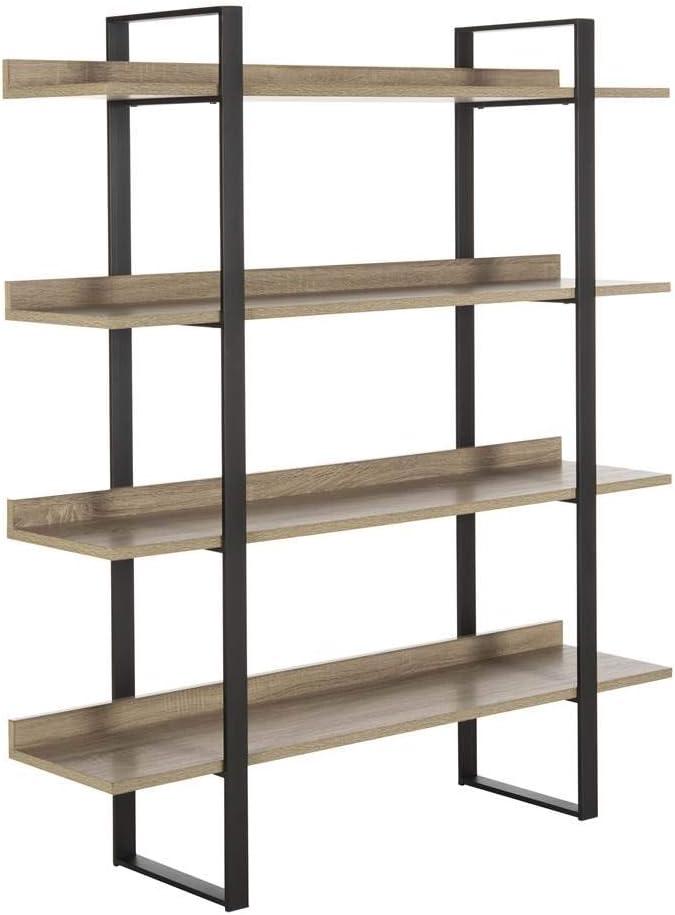 Melissa Retro Mid Century 4-Tier Etagere - Light Brown/Black - Safavieh