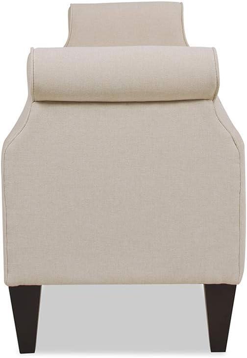 Jacqueline Tufted Roll Arm Storage Bench Sky Neutral