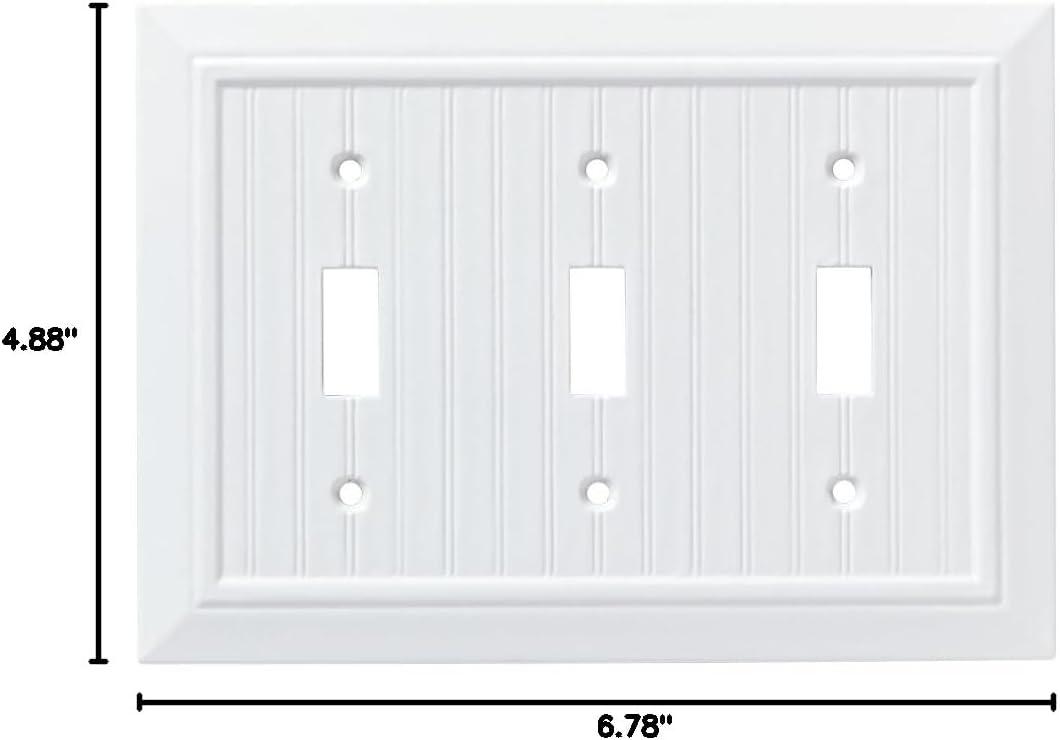 White Beadboard Triple Switch Wall Plate