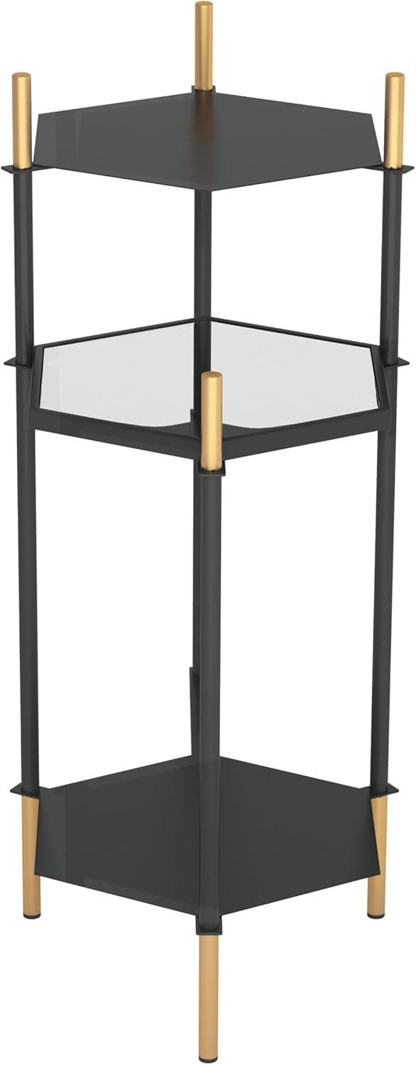 Zuo William Side Table Gold & Black