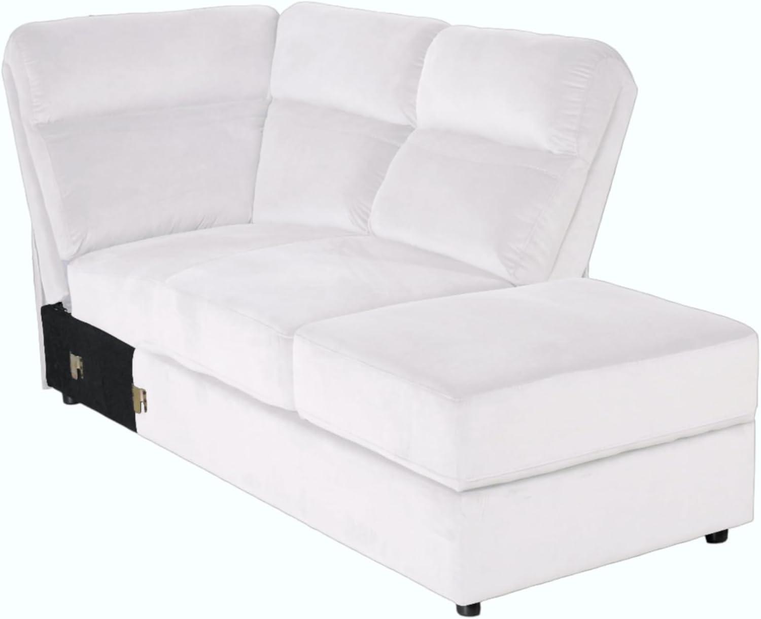 Beige Recliner Sectional Sofa with Ottoman and Cup Holder