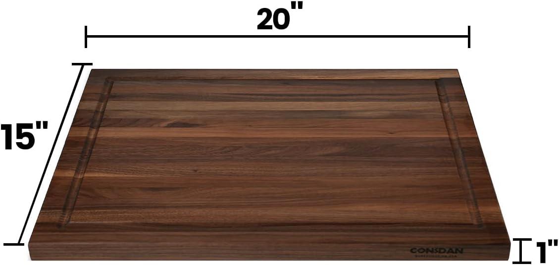CONSDAN CONSDAN Wood Cutting Board, Black Walnut