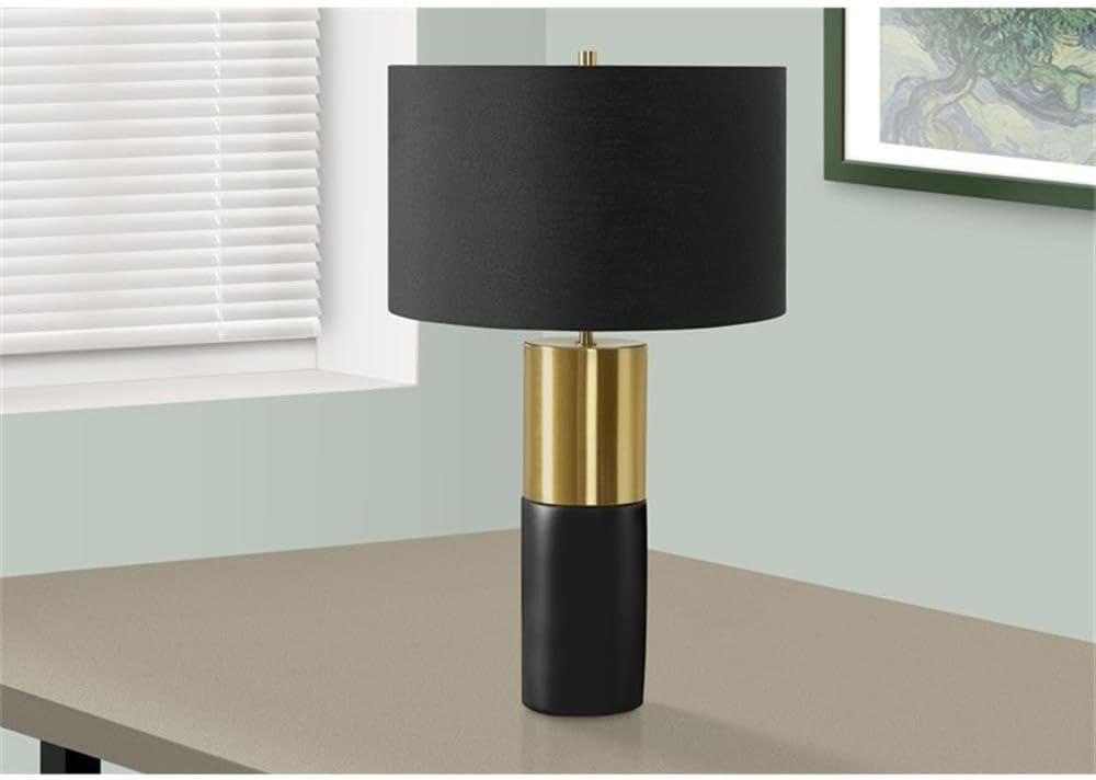 Monarch Specialties Lighting 25inchH Table Lamp Black Concrete Black Shade Contemporary