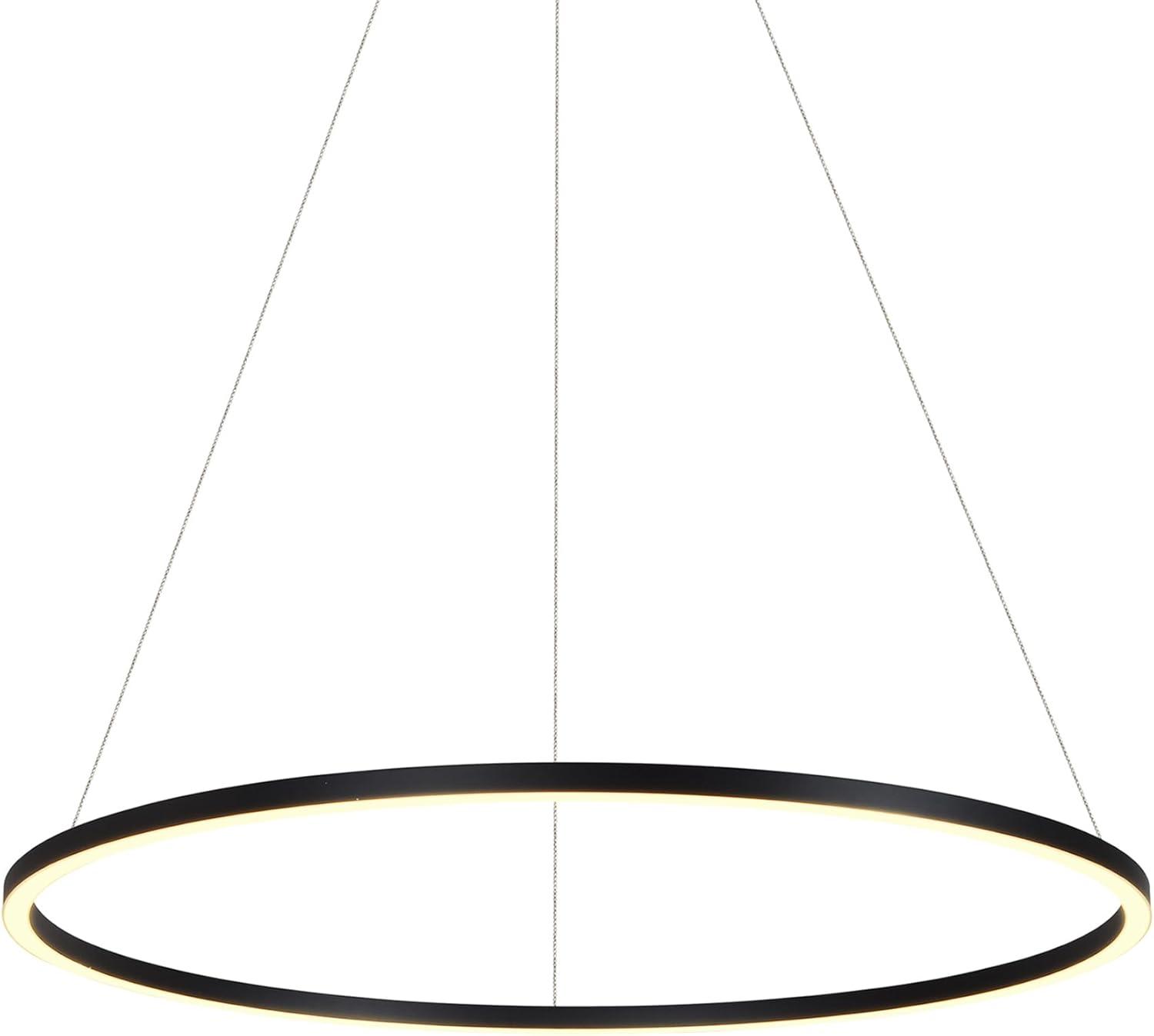 Tania 39" Sleek Black Integrated LED Adjustable Drum Chandelier