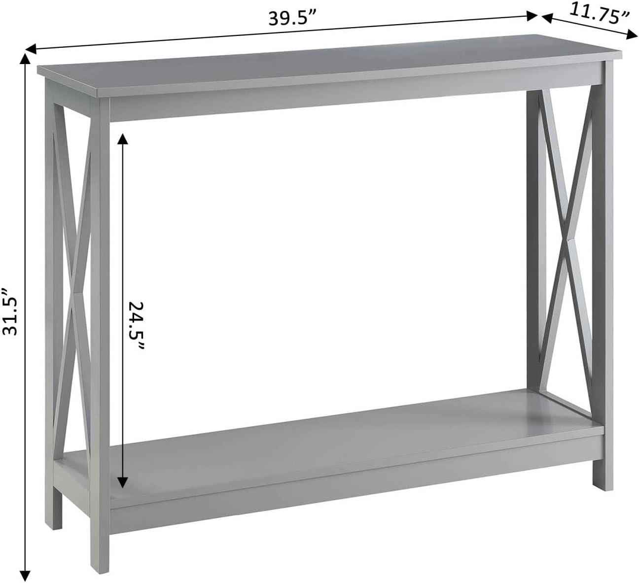 Gray Oxford 40" Wood Console Table with Storage Shelf