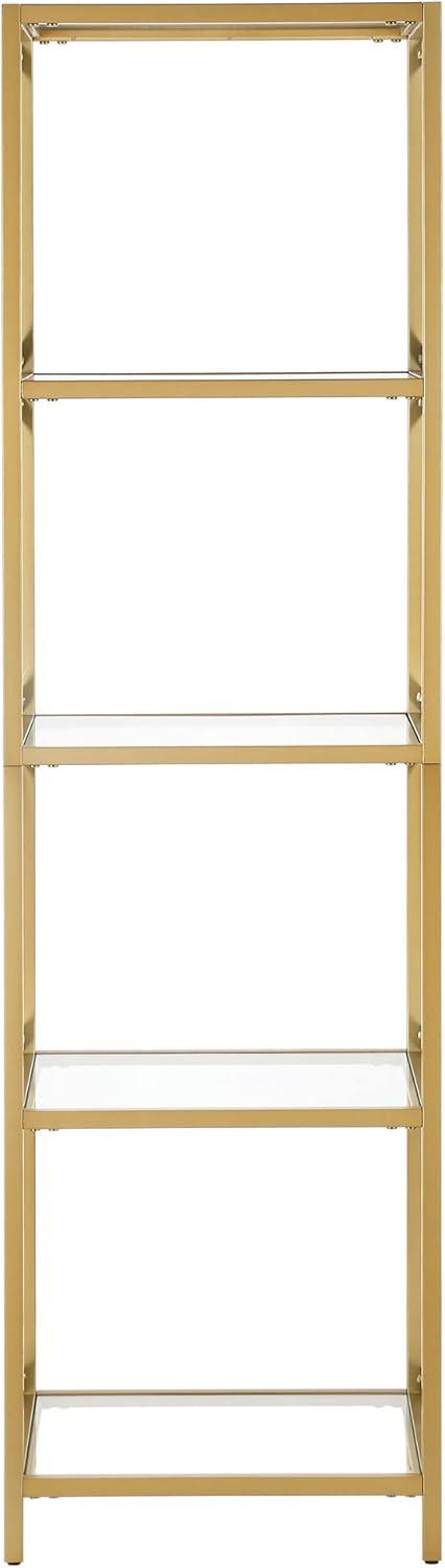 Evelyn&Zoe Celine 18" Wide Rectangular Bookcase, Brass