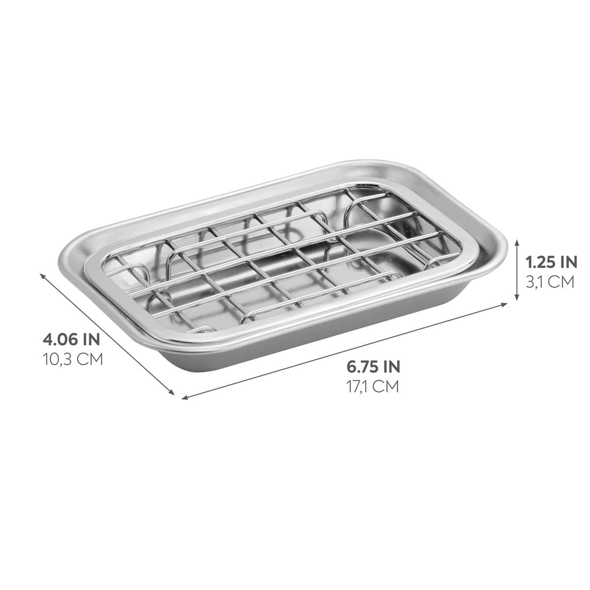 Gia Bar Soap Dish for Bathroom Vanities, Kitchen Sink - 2 Piece, Polished