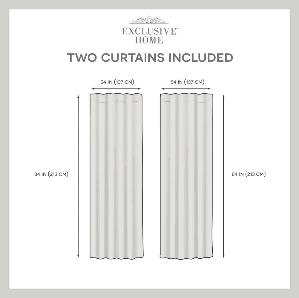 Set of 2 Crescendo Lined Blackout Hidden Tab Curtain Panel - Exclusive Home