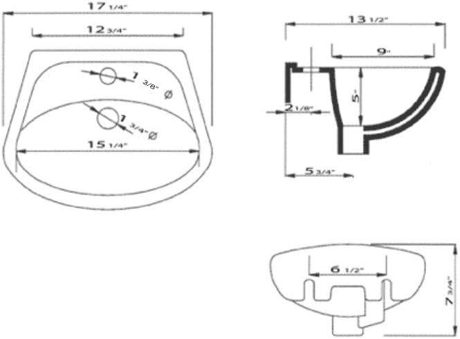 Compact White Ceramic Wall-Mount Bathroom Sink with Overflow