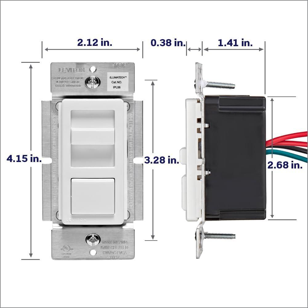 Leviton IPL06-10Z IllumaTech Universal 150-Watt LED and CFL/600-Watt Incandescent Dimmer