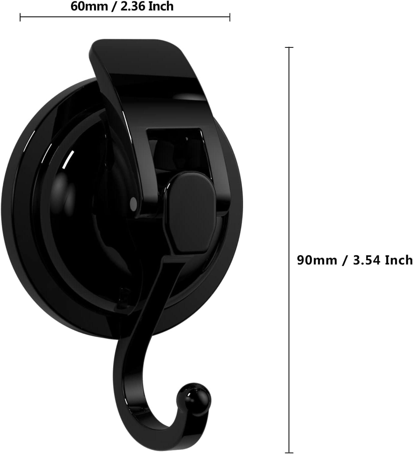 Yapicoco Shower hooks for inside shower loofah, 2 Pack Bathroom Vacuum Suction cup hooks for shower wall, heavy duty Hooks for hanging, Reusable wall hooks for Kitchen Restroom Towel Robe Coat Wreath