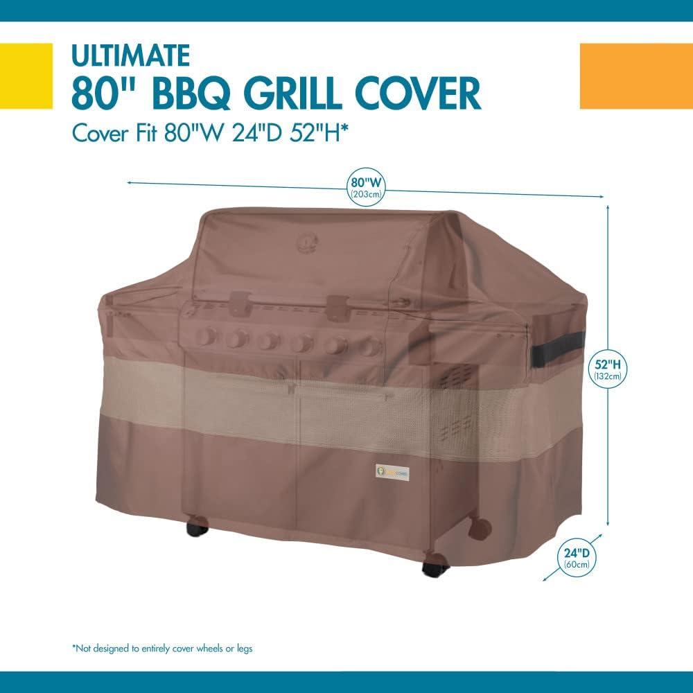 Ultimate 80 Inch Mocha Cappuccino Waterproof BBQ Grill Cover