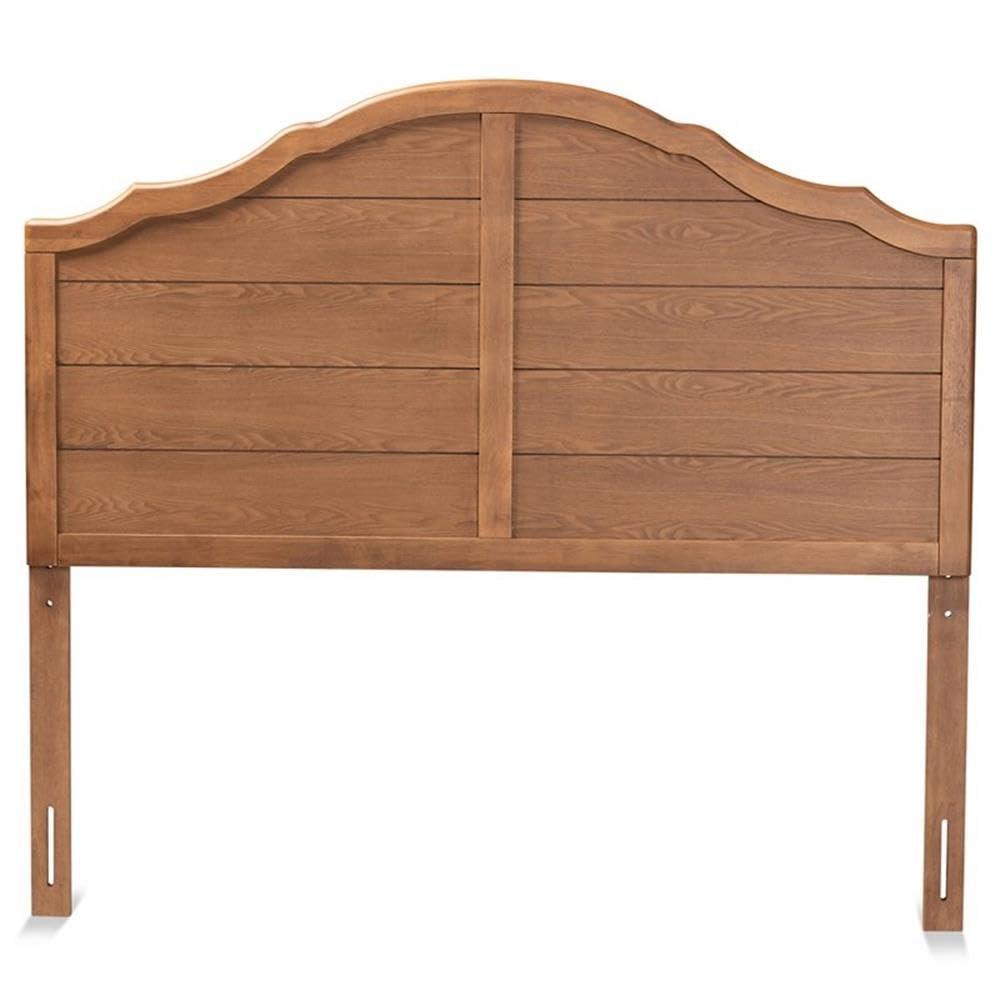 Clive Vintage Traditional Farmhouse Ash Walnut Finished Wood King Size Headboard
