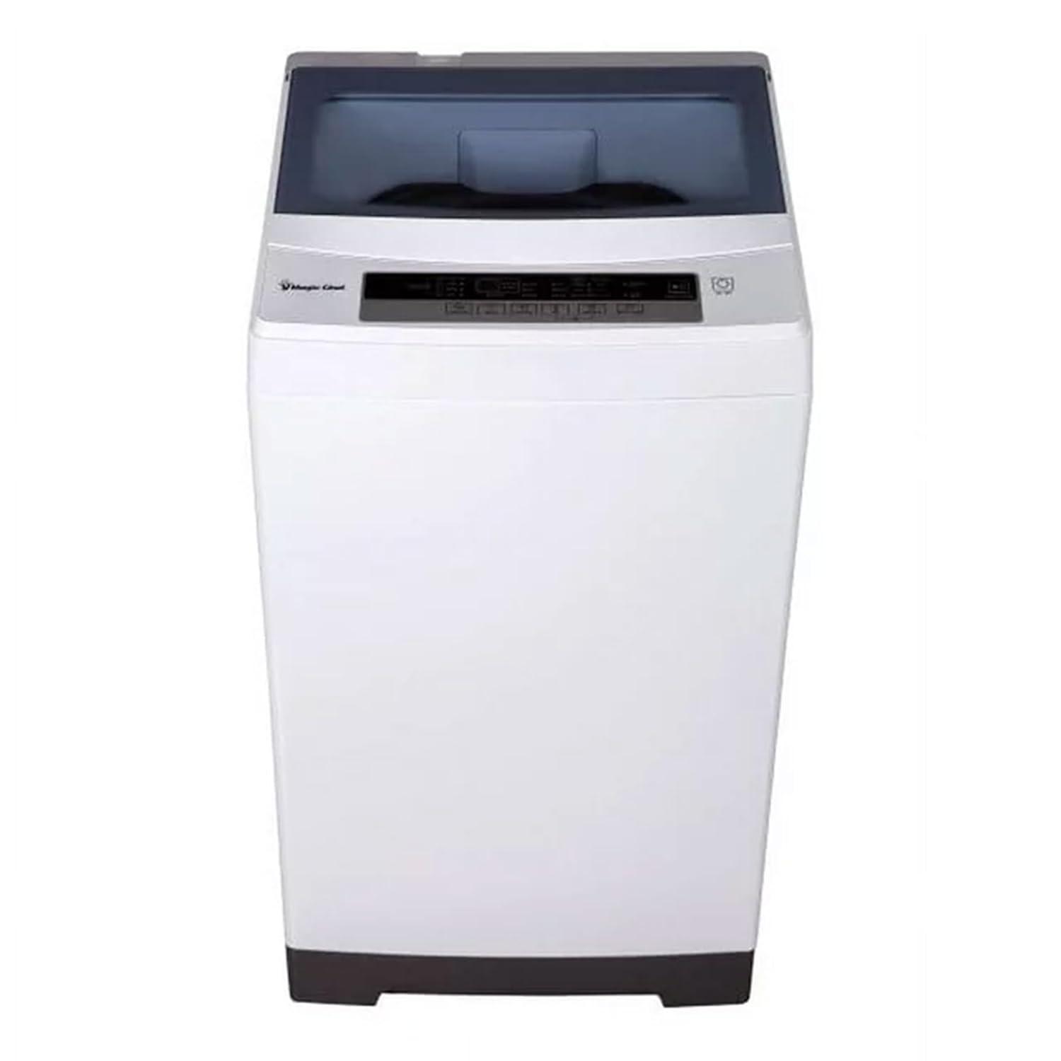 Magic Chef Portable Compact Top Load Washer with 6 Fully Automatic Wash Cycles and Water Pump Filtration for Laundry Use, Silver