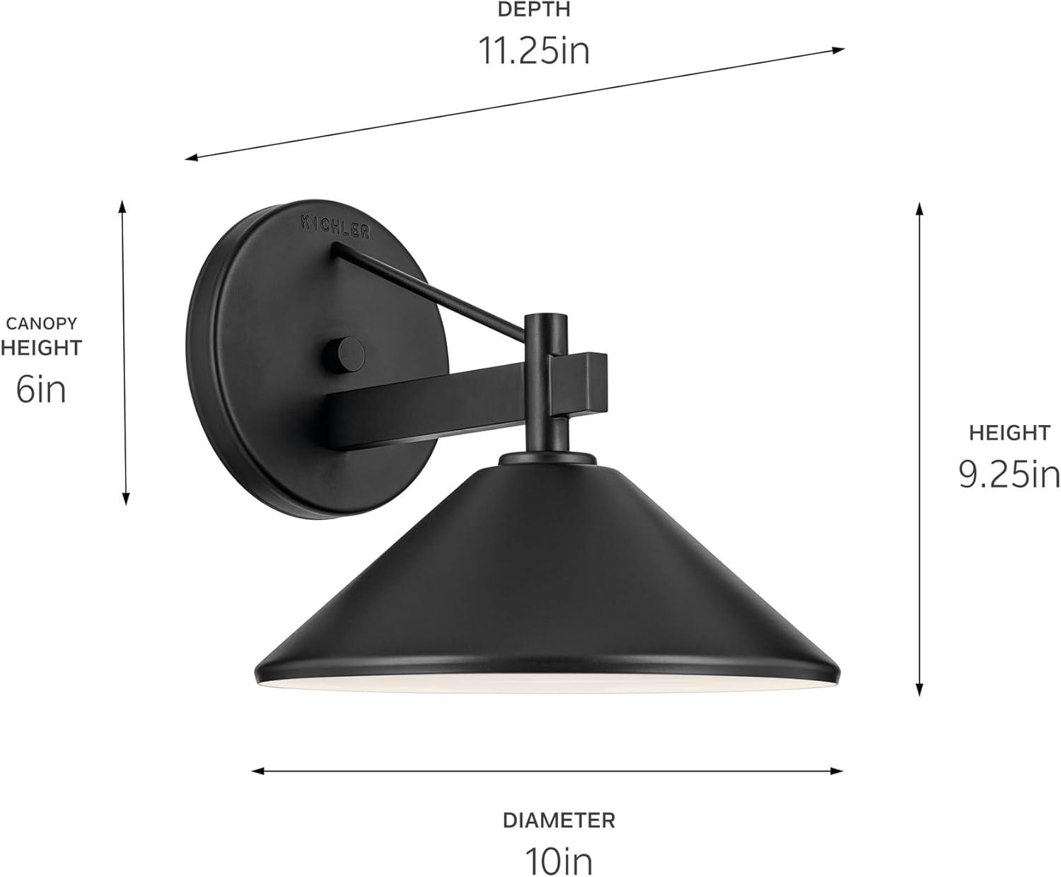 Kichler 49060 Ripley 9" Tall Outdoor Wall Sconce - Black