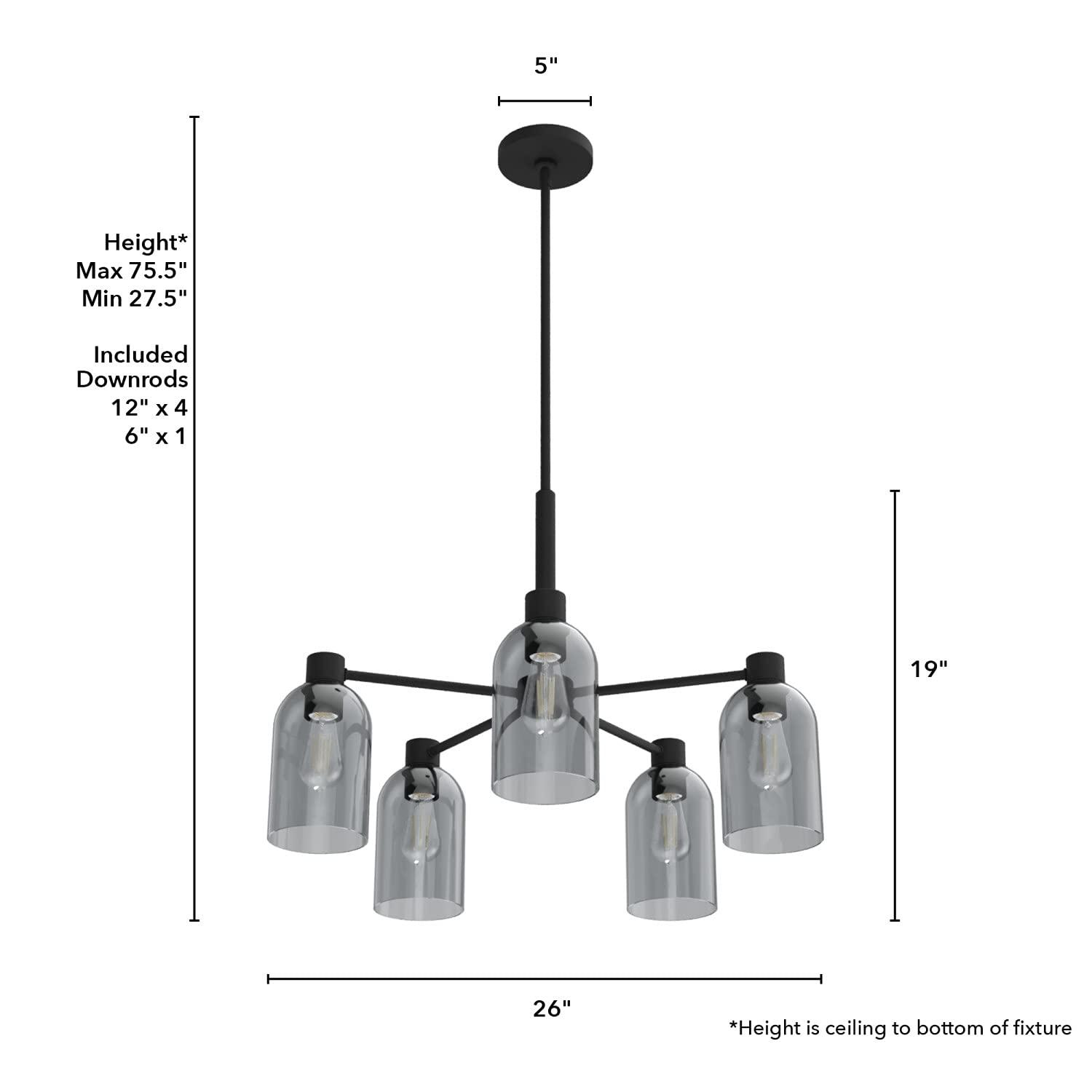 Lochemeade 5 - Light Unique / Statemen Cylinder Chandelier