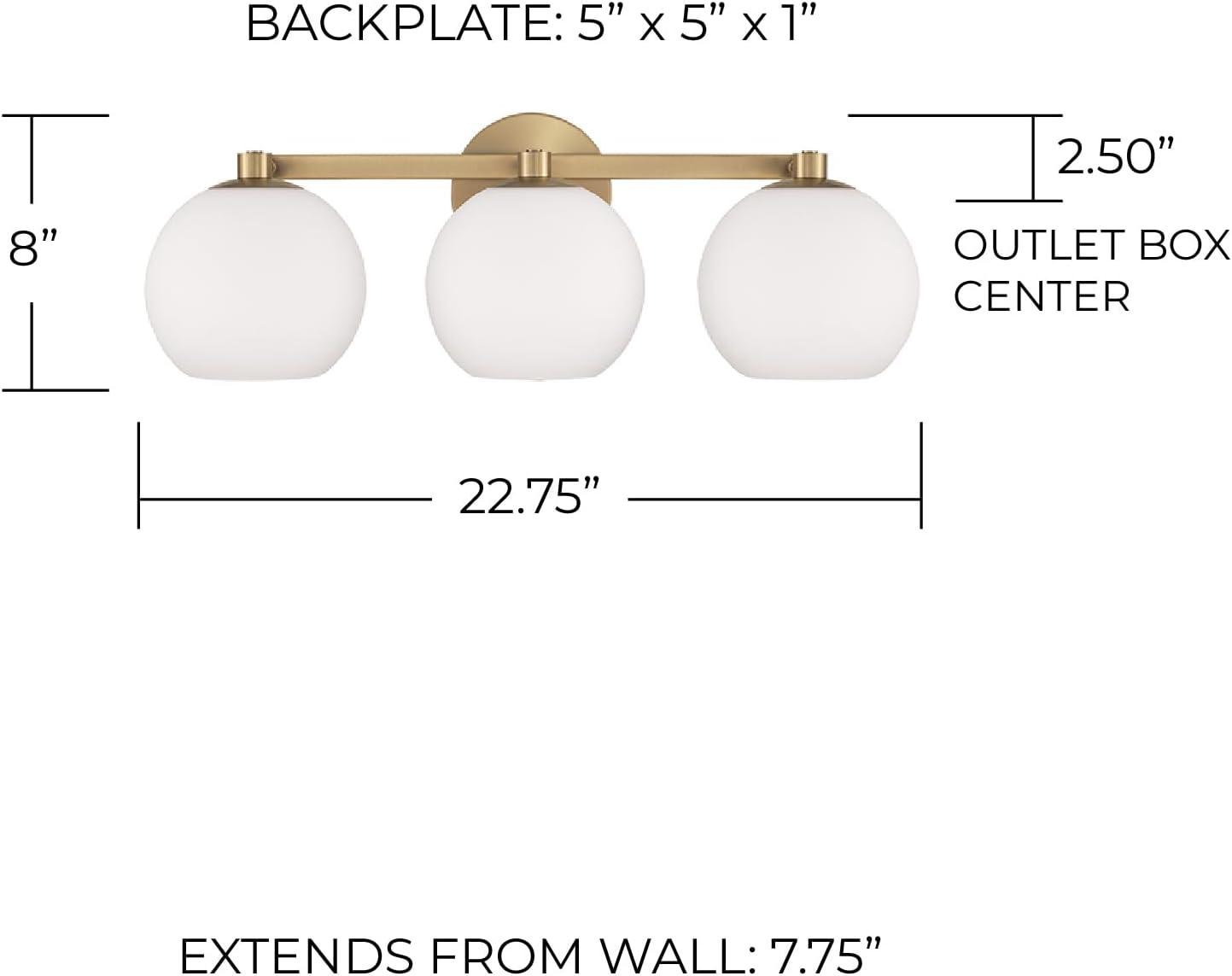 Ansley 3 Light Frosted Dimmable Vanity Light