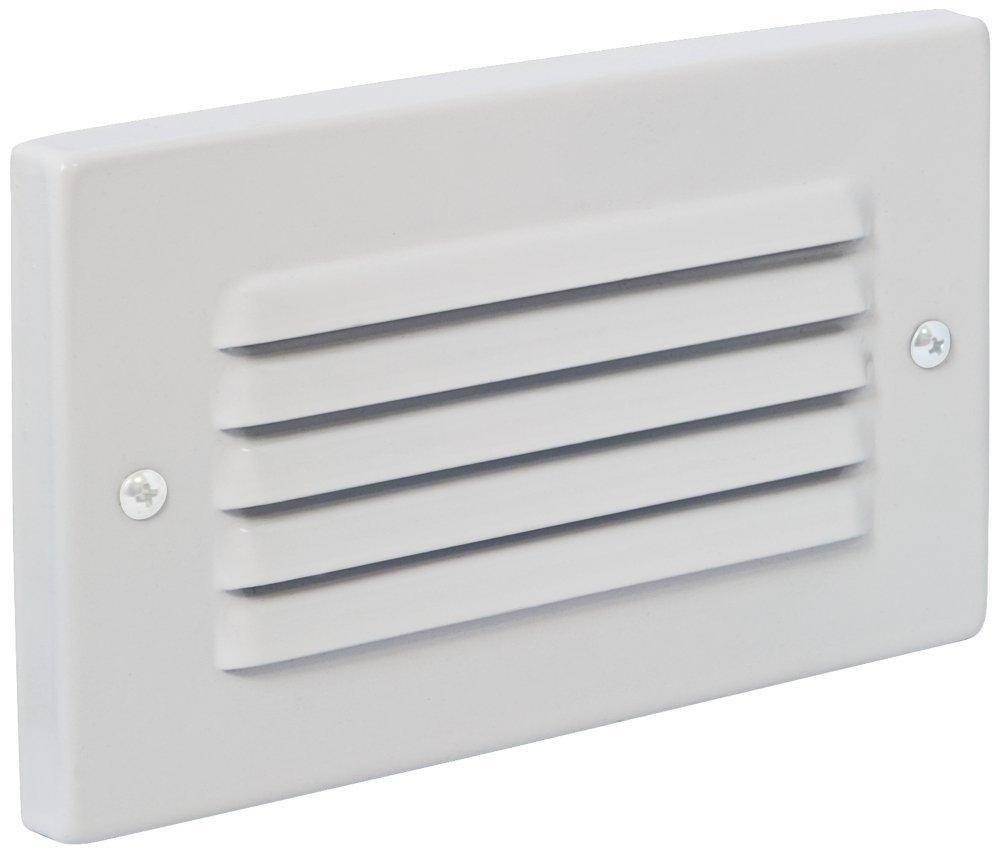 Horizontal Indoor/Outdoor White Louvered LED Step Light