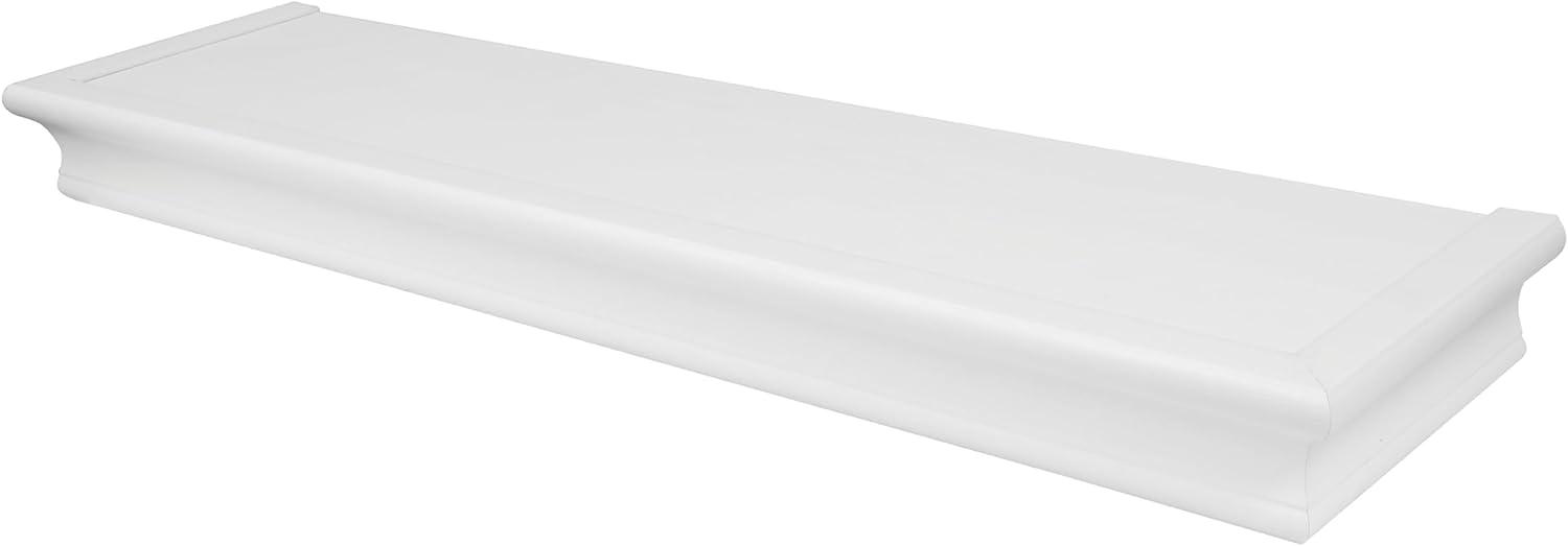 24" Classic White Solid Composite Floating Wall Shelf