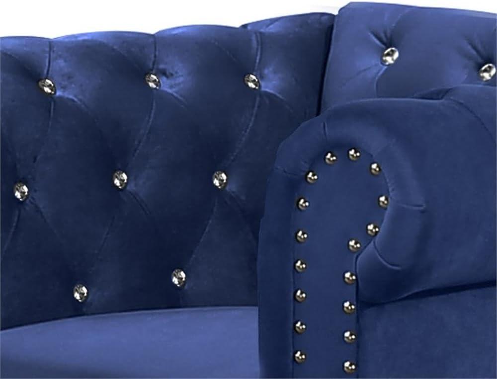 New Classic Furniture Emma Crystal Velvet Fabric Chair in Royal Blue