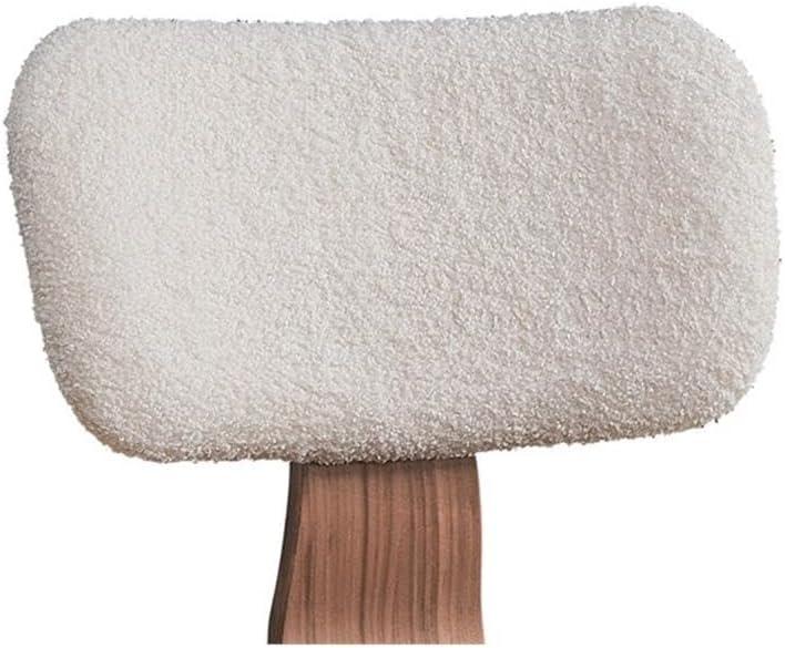 Casson Side Chair (Set-2), White Boucle & Walnut Finish (Set of 2)