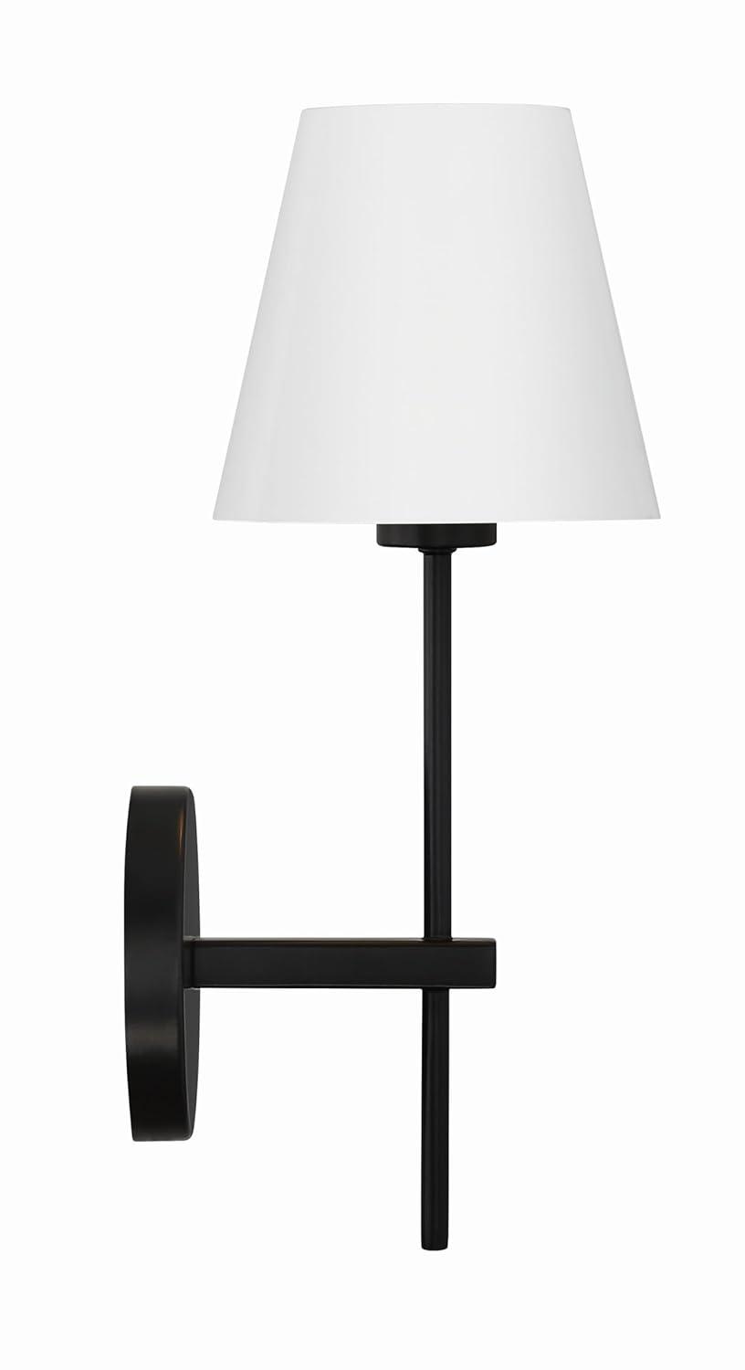 Crystorama Xavier 1 Light Matte Black Wall Mount - 6'' W x 15'' H x 7'' D