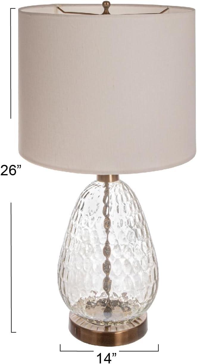 Storied Home Textured Glass Base Table Lamp: Antique Bronze, UL Listed, 26" Height