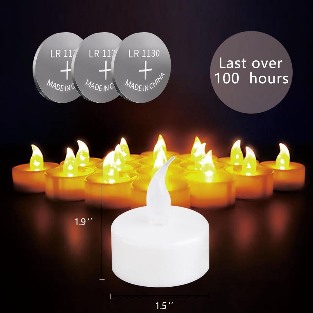 Novelty Place 12 Pcs Flameless LED Tea Light Candles Flickering Electric Tealight Candles Battery-Powered