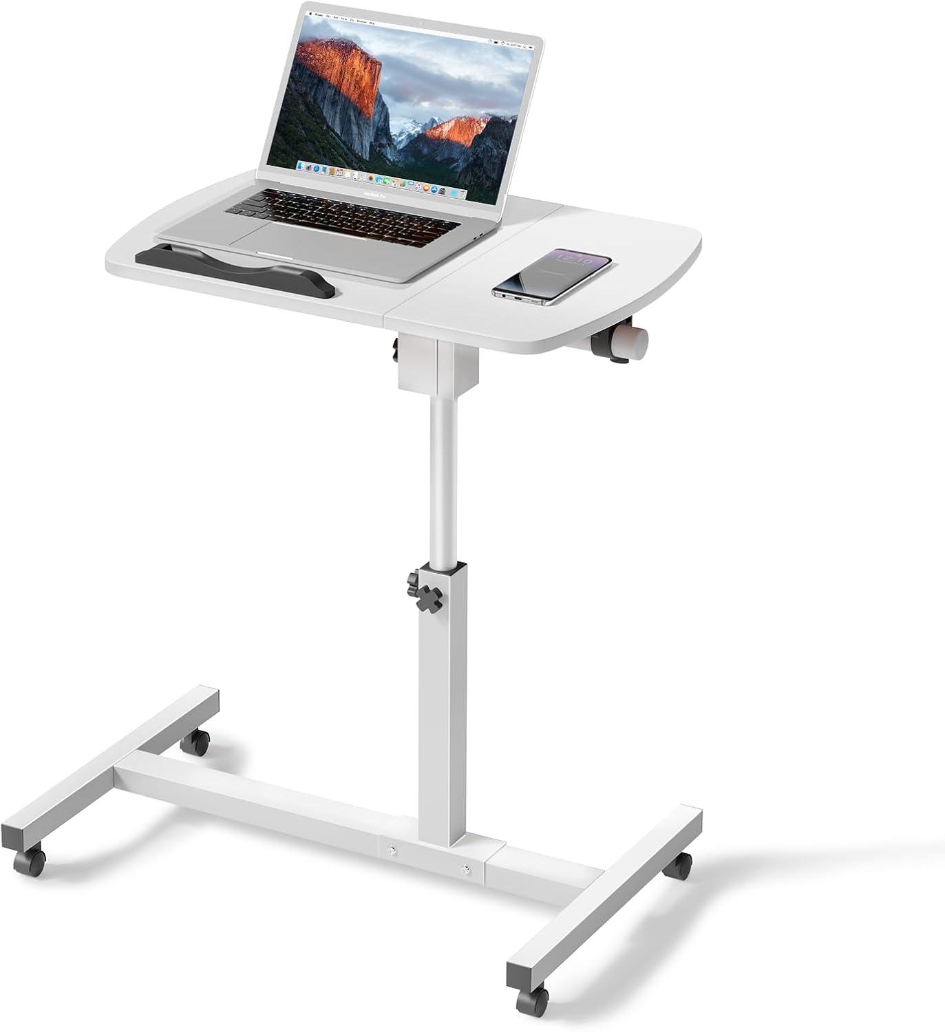Bring Home Furniture Lifting Computer Desk, Multifunctional Standing Table, Laptop Cart with Mouse Pad for Small Spaces