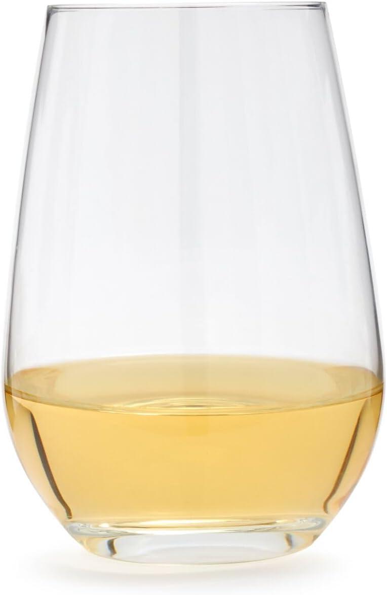 Werqueid Forte Stemless Wine Glasses, Set of 8, Clear