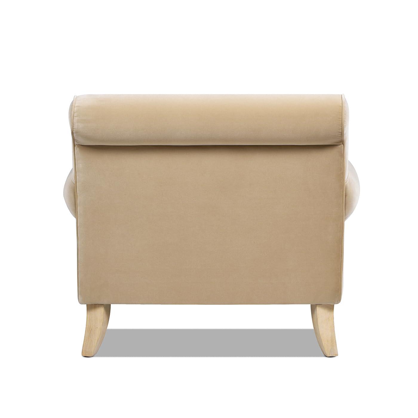 Jennifer Taylor Home Alana 38" Lawson Large Living Room Accent Arm Chair with Metal Casters, Fawn Brown