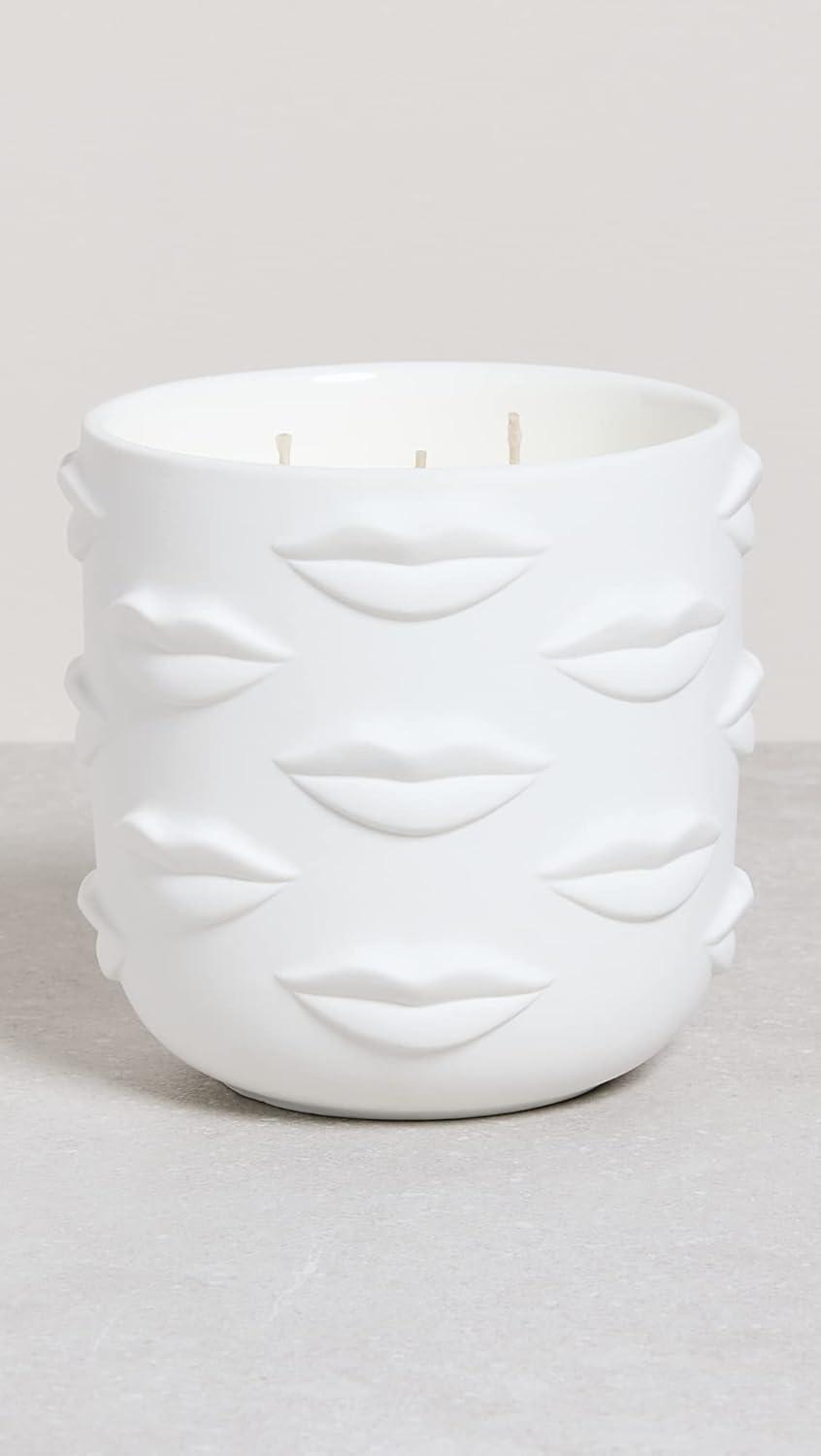 Jonathan Adler Muse Bergamot, Mandarin, Marine, Pepper, Violet, Rose, Cedarwood, Amber, Sandalwood, And Suede. Scented Designer Candle with Porcelain Holder