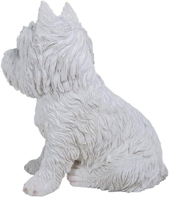 Sitting White Terrier Dog Statue