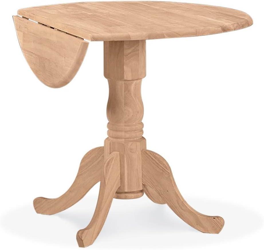 International Concepts 42" Round Dual Drop Leaf Pedestal Table-Size:36"