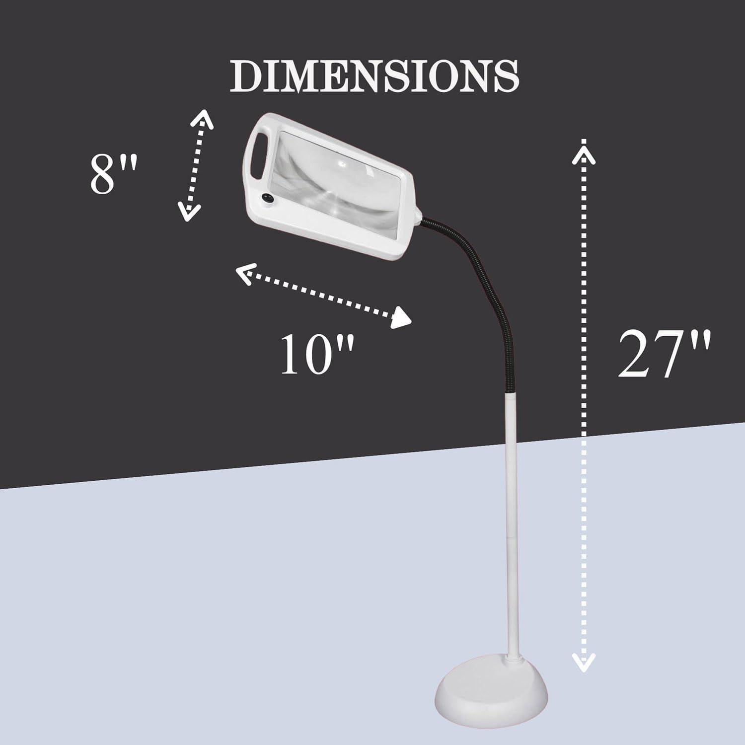 daylight 24 402039-BRNZ Full Page 8 x 10 Inch LED Illuminated Floor, Bronze Magnifier Lamp