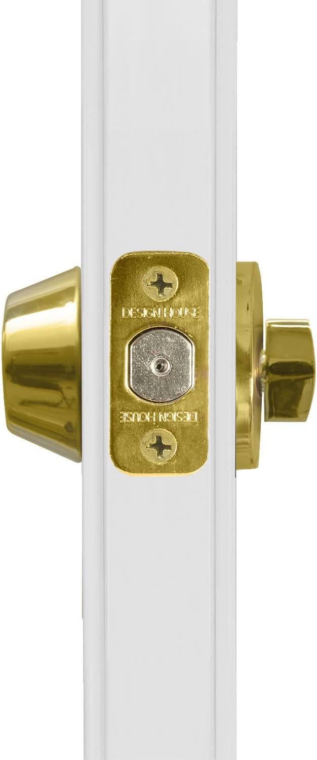 Design House 782763 Single Cylinder 2-Way Round Corner Deadbolt with Latch Polished Brass