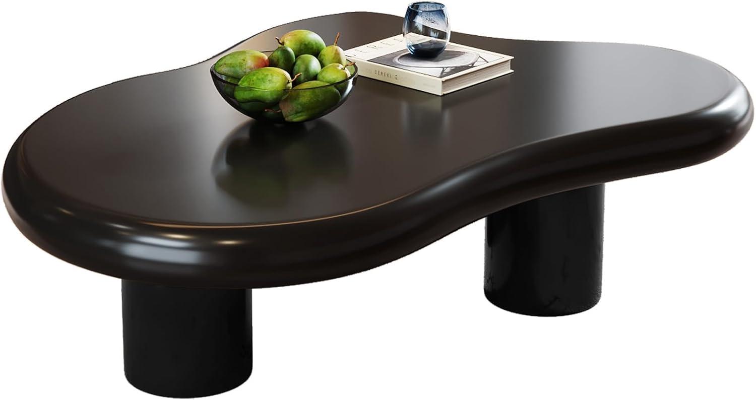 Guyii Cloud Coffee Table, Irregular Coffee Table for Living Room with 3 Legs, White 46.06 Inch