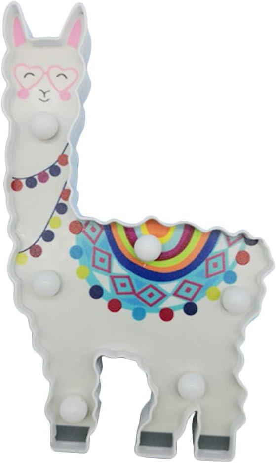 Colorful Alpaca Battery-Operated Night Light for Kids