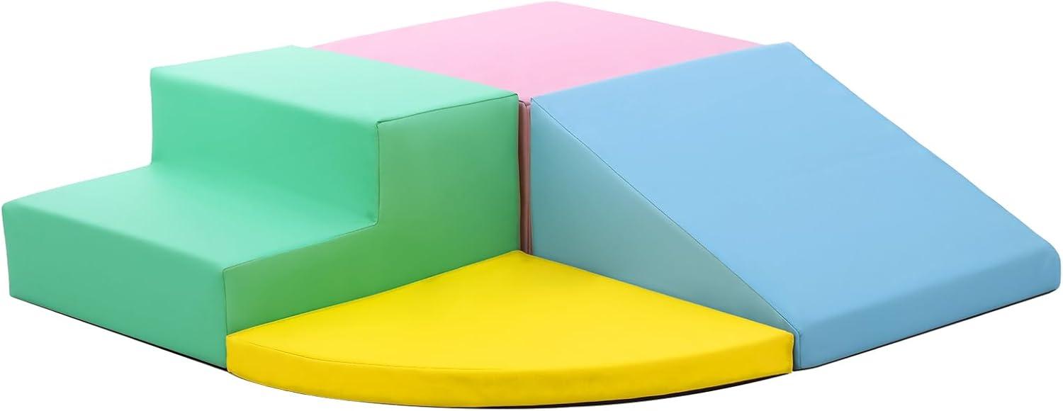4 Pieces Soft Play Climbing for Toddlers ¨C Indoor Foam Climber Playset for Crawling, pink