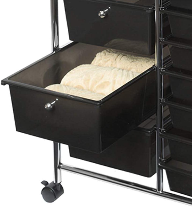 Seville Classics 15-Drawer Organizer Cart, Black