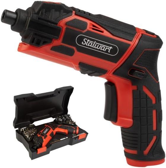 45-Piece 4V Cordless Screwdriver Set (Red) by Stalwart