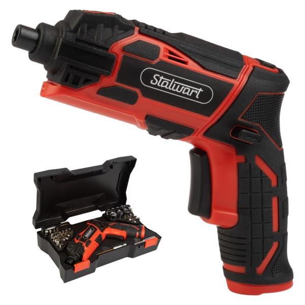 45-Piece 4V Cordless Screwdriver Set (Red) by Stalwart