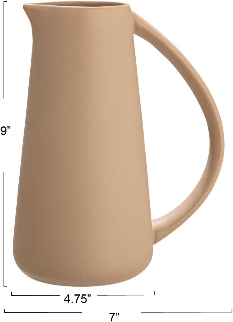 Bloomingville Modern Stoneware Pitcher, Putty Beige