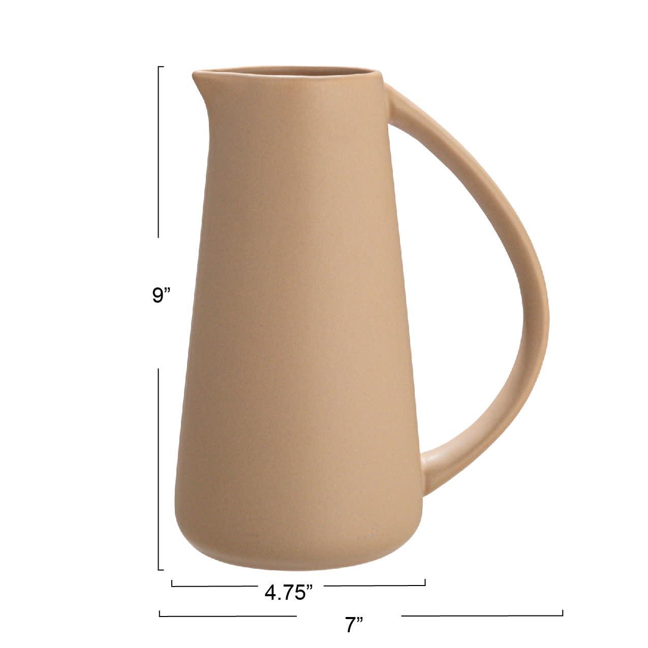 Bloomingville Modern Stoneware Pitcher, Putty Beige