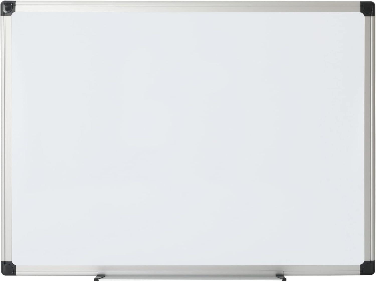 Standard 48" x 36" Non-Magnetic Melamine Dry-Erase Board with Silver Aluminum Frame